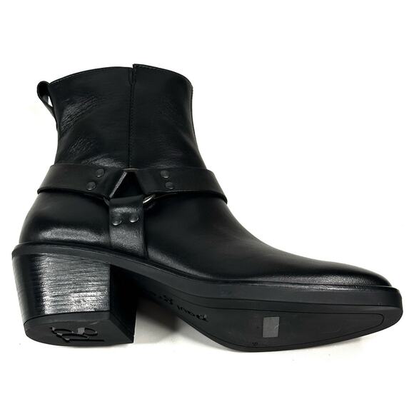 Paul Green West Bootie Black Leather Womens UK 5.5/US 8 Moto-Biker New $499 - Picture 6 of 13